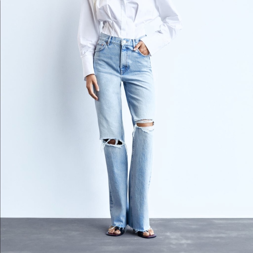 The famous Zara wide leg hi rise jeans!!